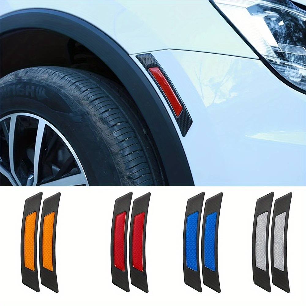 

2pcs Carbon Fiber Wheel Arch Protector Strips, Universal Fit, Polished Surface, Front Position, Safety & Aesthetic Enhancement For Vehicles