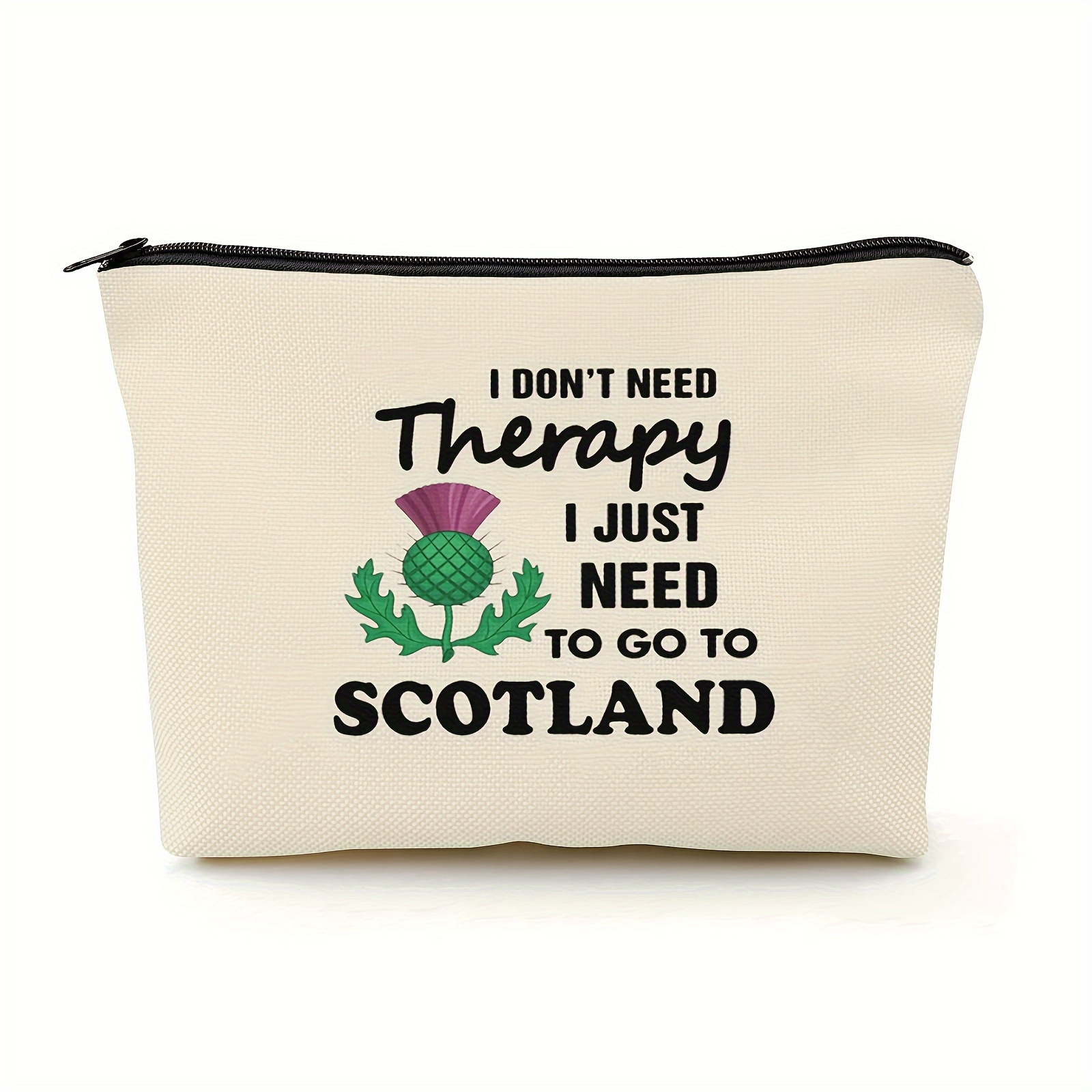 

1pc Scottish Gift Scottish Thistle Flower Makeup Bag I Don't Need Therapy Sassenach Lover Gifts (i Don't Need Therapy)