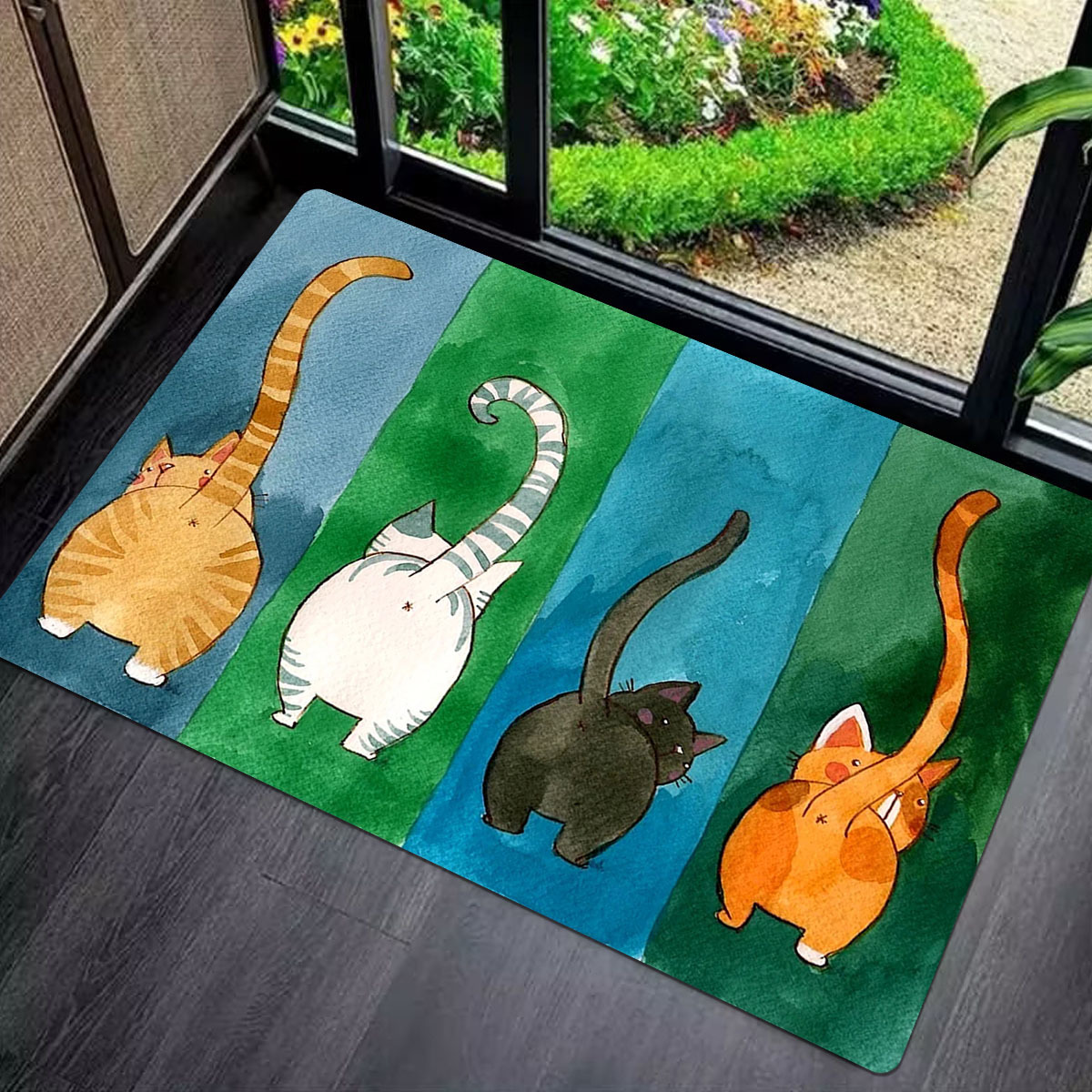 1pc door mat cute cat butt door mat anti slip dirt resistant floor mat welcome entrance doormat floor mat non slip bath rug indoor outdoor door mats easy clean patio entrance mat for   details 1