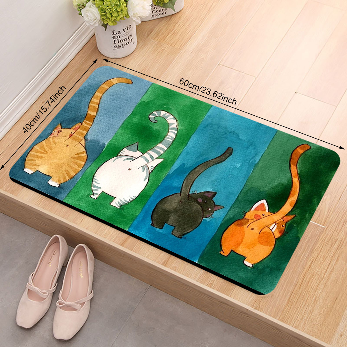 1pc door mat cute cat butt door mat anti slip dirt resistant floor mat welcome entrance doormat floor mat non slip bath rug indoor outdoor door mats easy clean patio entrance mat for   details 5