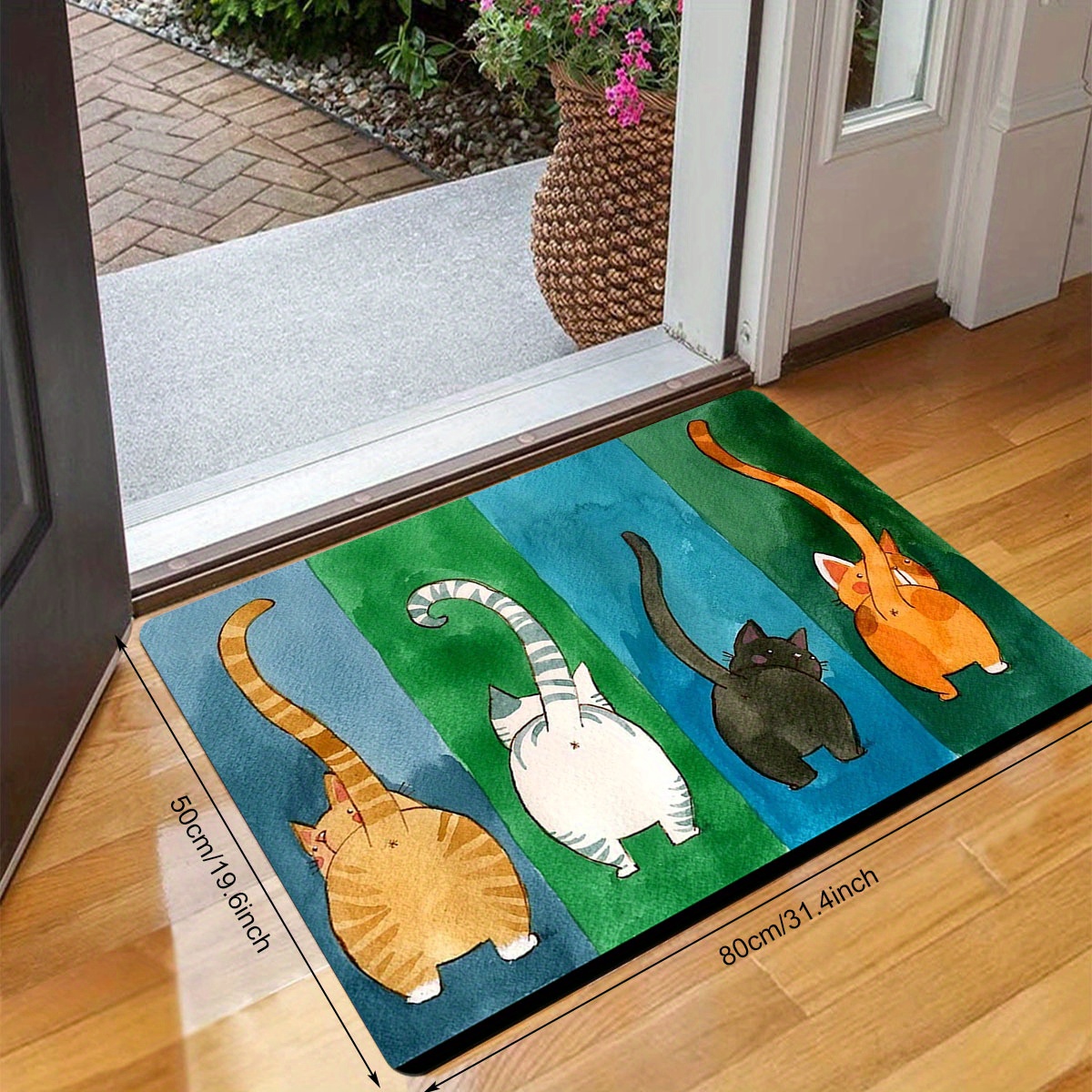 1pc door mat cute cat butt door mat anti slip dirt resistant floor mat welcome entrance doormat floor mat non slip bath rug indoor outdoor door mats easy clean patio entrance mat for   details 6