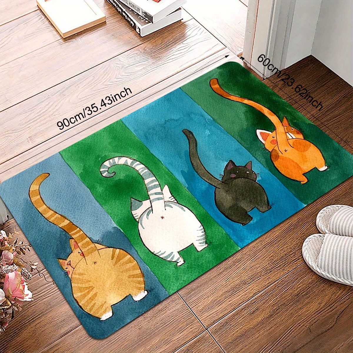 1pc door mat cute cat butt door mat anti slip dirt resistant floor mat welcome entrance doormat floor mat non slip bath rug indoor outdoor door mats easy clean patio entrance mat for   details 7