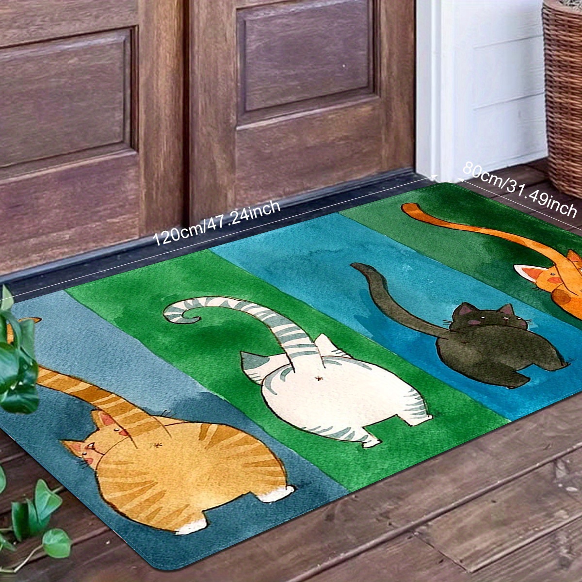 1pc door mat cute cat butt door mat anti slip dirt resistant floor mat welcome entrance doormat floor mat non slip bath rug indoor outdoor door mats easy clean patio entrance mat for   details 8