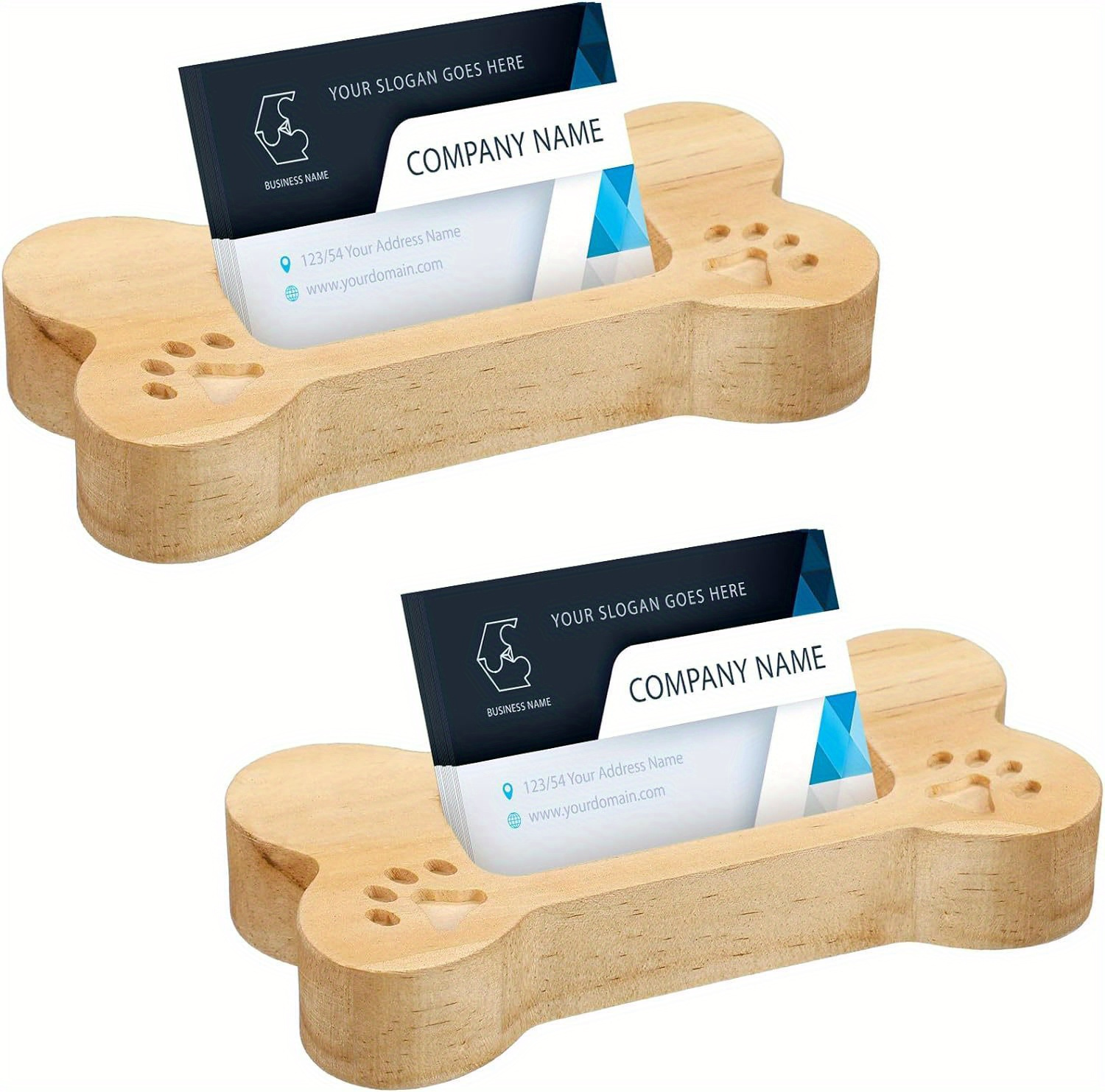 Porte-cartes De Visite En Bois Et Laiton – Présentoir élégant Pour Bureau, Réception Ou Exposition
