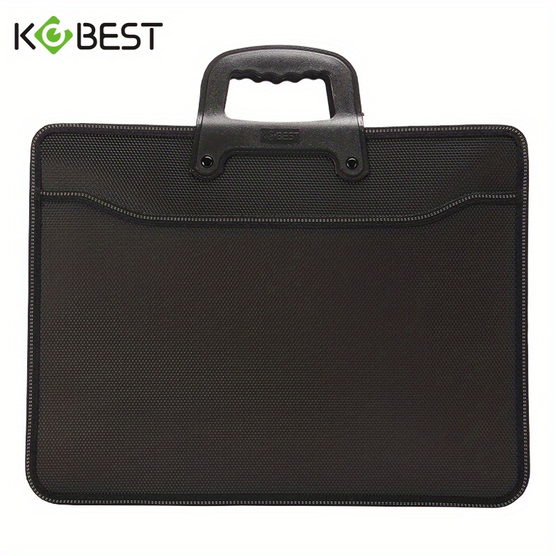 

Multifunctional Business Handbag Compartment Design, Secure Zipper Closure, Comfortable Handle, Professional Black Office Briefcase With Internal Organizer Pockets