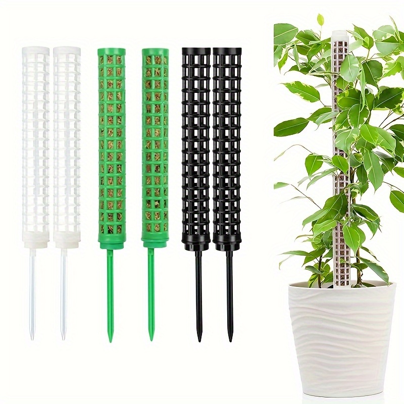 

6pcs 15-inch Stackable Mesh Moss Pole, Plastic Net Plant Stakes For Climbing Plants, Extendable Support For Indoor Potted Plants, Monstera Garden Accessories (fillers Not Included)