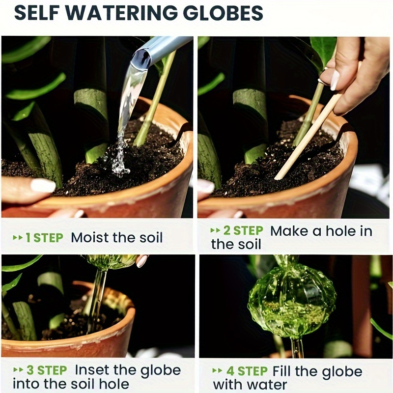 3pcs, Cactus Shape Plant Automatic Watering Device, Plastic Watering Ball Automatic Watering Spike, Cute Shape Decoration, Green