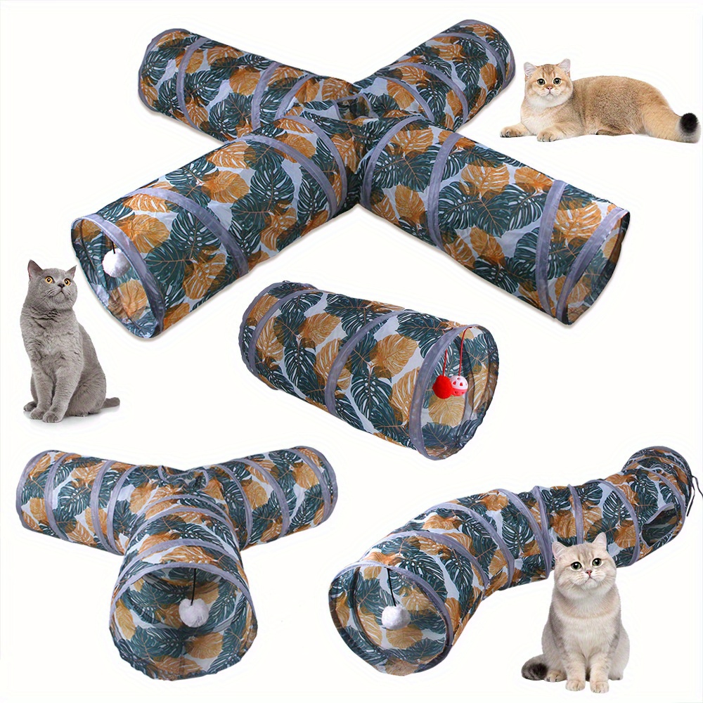 

Foldable Cat Tunnel, Interactive Polyester Play Tube With Fun Print Pattern For Cats, Multi-selection, Pet Toys & Accessories