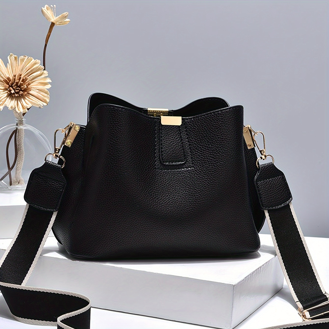 

Elegant Women's Crossbody Bag, Pu Leather Trendy Casual Shoulder Handbag/purse, Versatile Fashion Bucket Bag