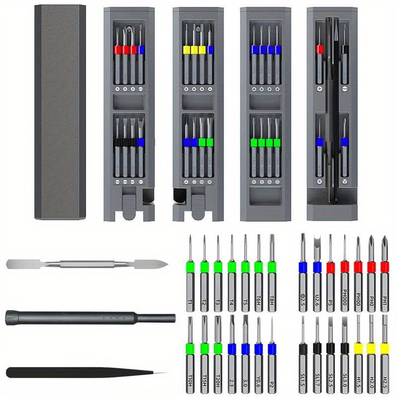 E-shop Mini Magnetisches Präzisions-Schraubendreherset mit Verstecktem - 30in1 Tragbares Schraubendreherset Multifunktions-Reparatur DIY