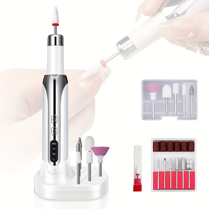 

Professional Electric Manicure & Pedicure Set - Complete Portable Nail Drill Kit With Electronic Nail File, 12 Grinding Heads & 3-speed Adjustment For Salon-quality Care At Home