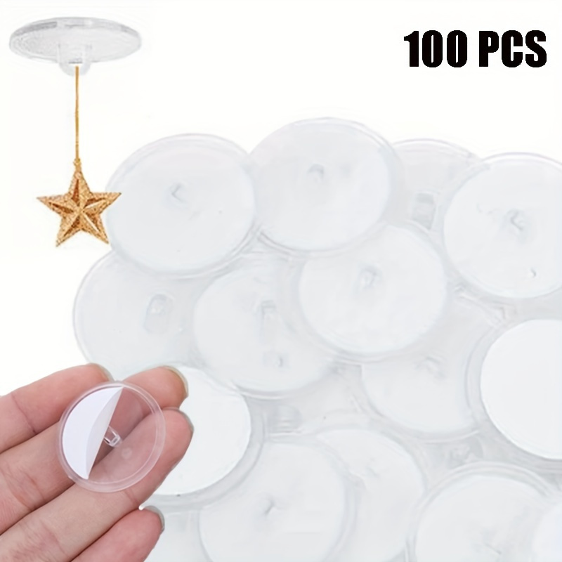 

20pcs Strong Adhesive Transparent Ceiling Hooks, Easy Install, Seamless Decor & Storage Solution, Ideal For Parties, Diy Projects