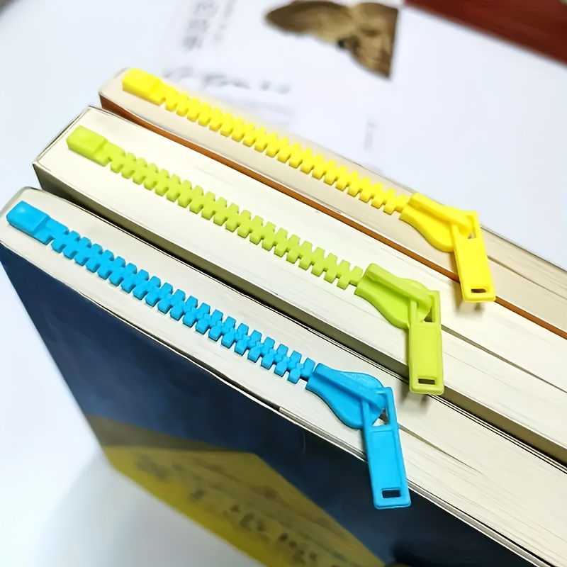 3   zipper bookmarks colorful and durable page markers   students and   readers great gift idea for school and office