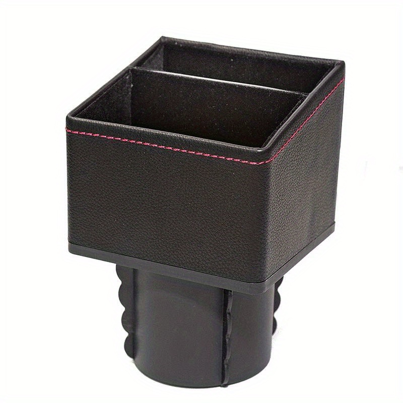 E-shop Auto-Zentralablagebox aus PU-Leder – Organizer-Behälter mit Getränkehalter Tasche für Mittelkonsole – Aufbewahrung für Schlüssel, Karten Kleine