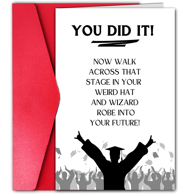 

1pc, Funny Graduation Card, Creative Warm Heart Text Pattern, Best Gift For Friends Family, Small Business Supplies, Thank You Cards, Birthday Gift, Cards, Unusual Items, Gift Cards
