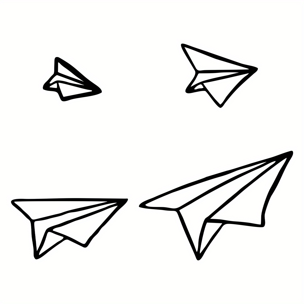 4pcs Metal Wall Art Of Paper Airplanes, Easy Metal Wall Decoration, Line Art For Home And Office Interior, 7.87 Inches/20 Cm