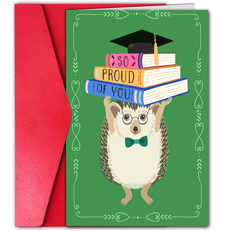 

1pc, Funny Graduation Card, Creative Cute Little Hedgehog Pattern Greeting Card, Best Gift For , Small Business Supplies, Thank You Cards, Birthday Gift, Cards, Unusual Items, Gift Cards