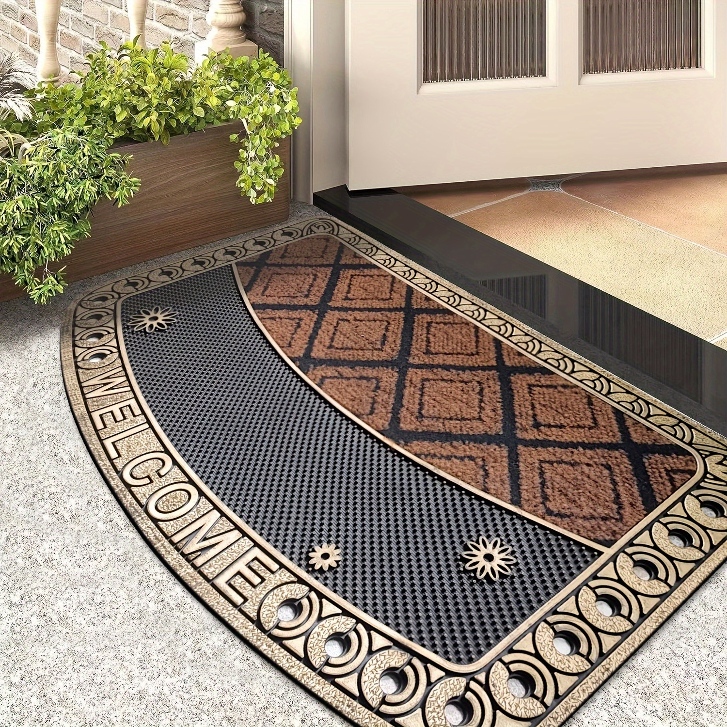

1pc, Elegant Luxurious Motif Doormat - Anti-skid, Absorbent & Hand-washable - Perfect For Home Decor, Indoor/outdoor Use