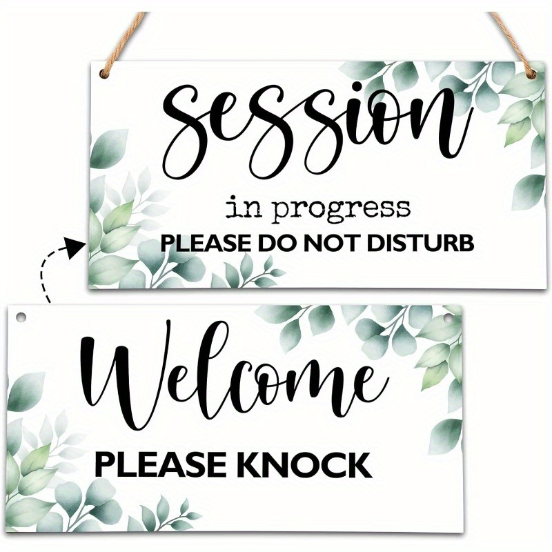 

double-sided Wooden Therapist Door Sign - 'in Session' & 'do Not Disturb' Hanging Plaque For Office Decor, Easy-hang Design With Smooth Edges