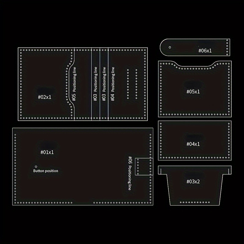 6pcs Acrylic Transparent Wallet Template, Wallet Making Tool, Diy Short Wallet Mold