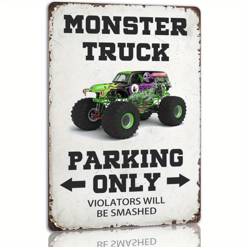 

Vintage Monster Truck Metal Sign - 8x12 Inch | Perfect For Room Decor, Birthday Parties & Gifts Monster Truck Birthday Decorations Monster Truck Room Decor