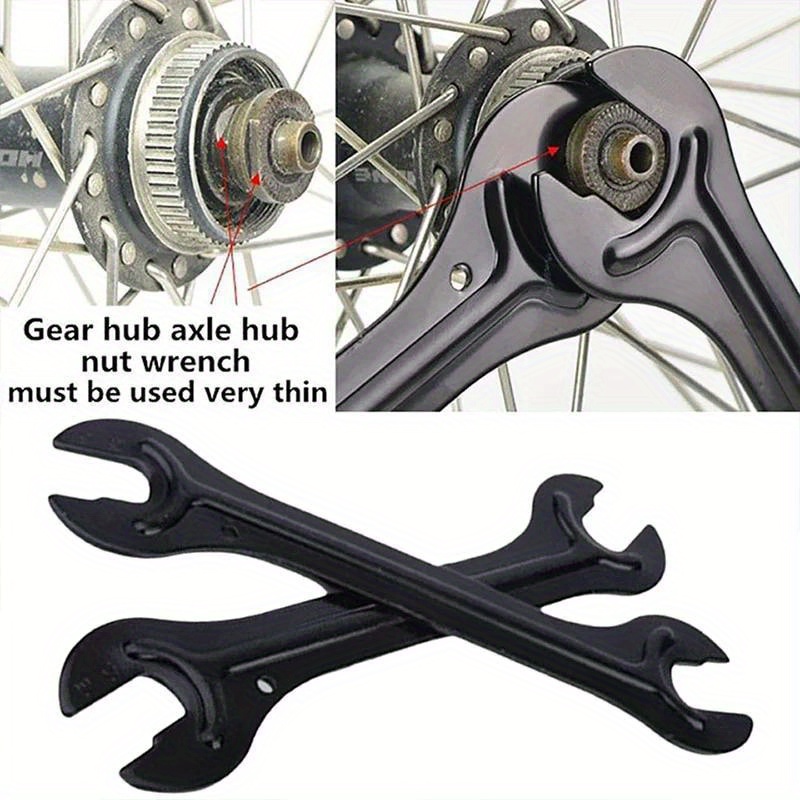 

2pcs Bike Cone Spanner, Portable End Axle Wrench, Bicycle Repair Tool
