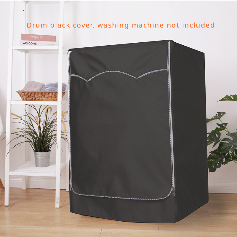 

1pc Waterproof And Sunscreen Polyester Oxford Cloth Laundry Machine Cover With Zipper Closure - Rectangle Multipurpose Protective Dust Cover For Automatic Roller Washing Machines