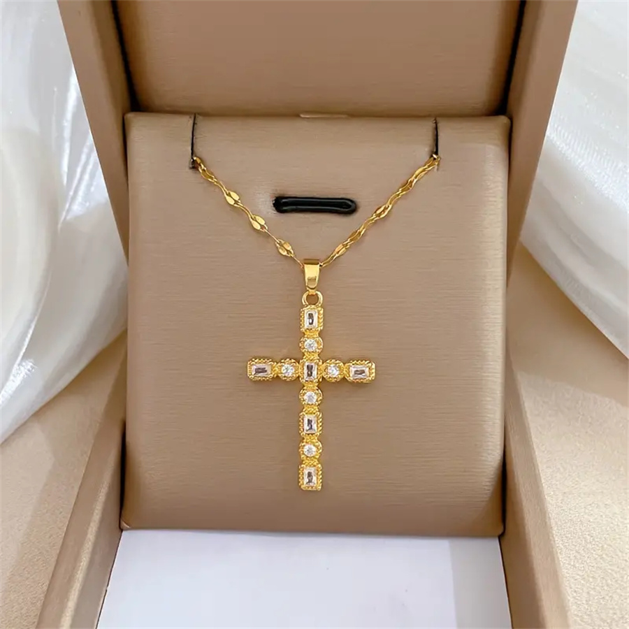 

Elegant And Stylish Cross Pendant Necklace, Birthday Gift For Women Men