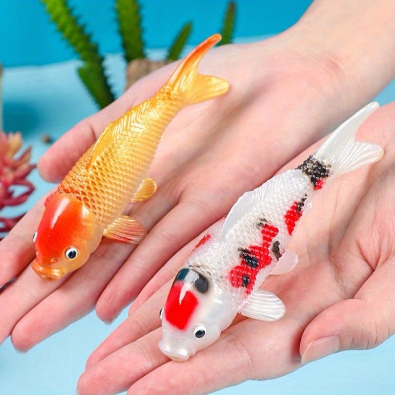 Realistic Artificial Koi Fish Vibrant Orange White Lifelike Decorative  Models for Aquariums, Durable Plastic Fish Tank Decor, Long-Lasting Home Ac