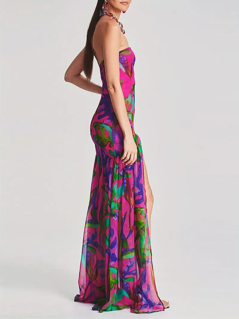strapless backless dress pattern Long Strapless Backless Sleeveless Women's Floor-Length Polyester Dress with Tribal Pattern for Spring from Dhgate Basic & Casual Dresses