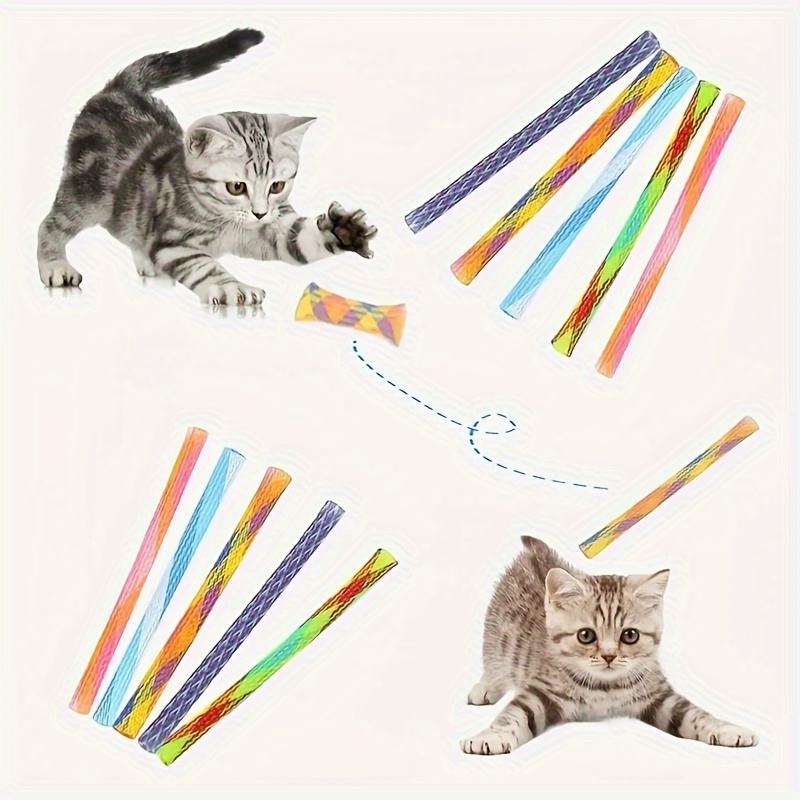 

30pcs Random Tube Spring Toy, Interactive Cat Toy For Indoor Cats, Spring Tube