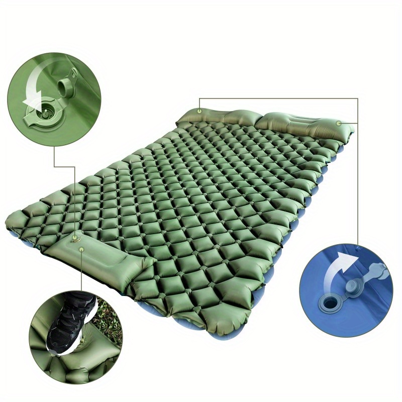 

Double Inflatable Mat, 40d Nylon Composite Tpu Foot Inflatable Mat, Portable Air Mattresses For Outdoor Camping