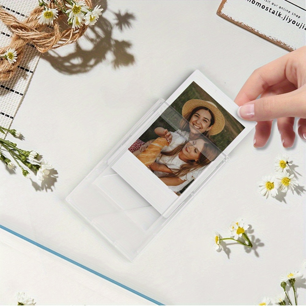 

2-pack Clear Acrylic Mini Photo Frames, Modern Desk Decors, Compatible With Instant Camera Pictures Easy Slide-in Design For Home And Office Display