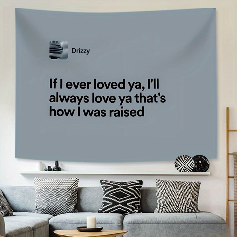 

-inspired Polyester Wall Tapestry, Aesthetic Lyric Decor, Includes Free Installation Kit, Perfect Gift For , Home & Office Hanging Art, Various Sizes