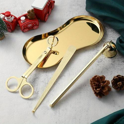 3pcs/set 3 In 1 Candle Accessories Set, Candle Wick Trimmer, Candle Cutter, Candle Extinguisher, Candle Wick Shovel