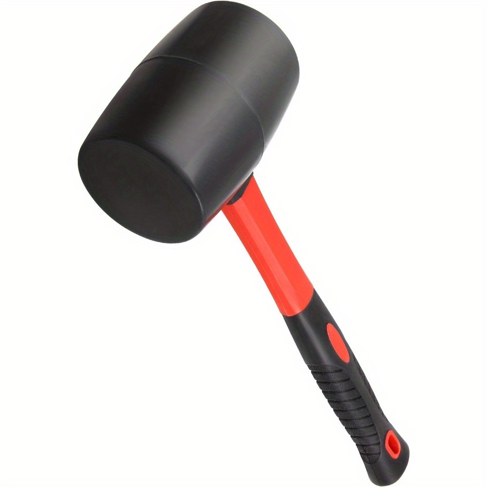 

Rubber Mallet 32 Ounce With Fiberglass Handle, 32oz, Non-slip Grip, Non-marring, Shock-absorbing - Red