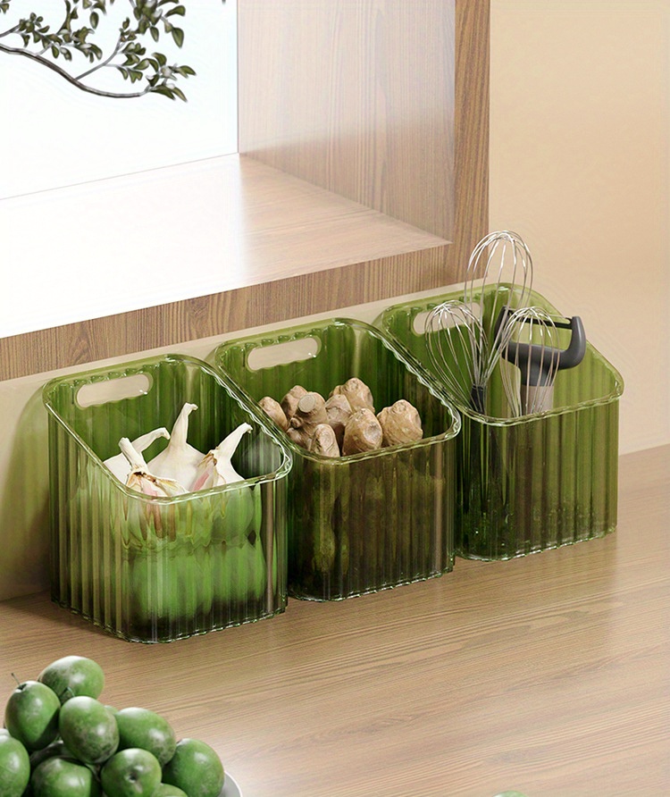 clear plastic wall mounted storage bins for kitchen   plastic material no electricity required details 4