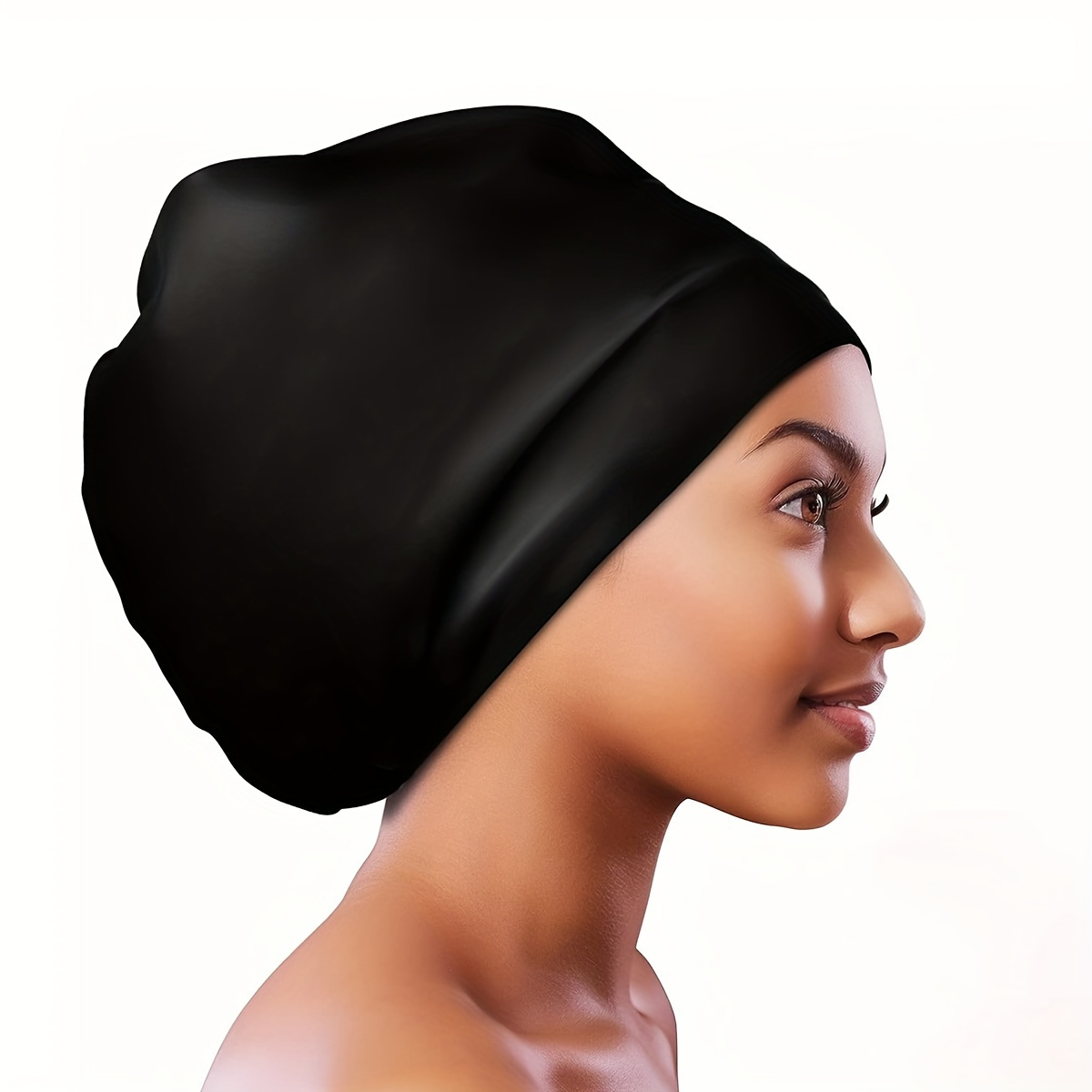 

1pc Silicone Swimming Cap For Long Hair, Extra Large Waterproof Swimming Hat For Women, Men