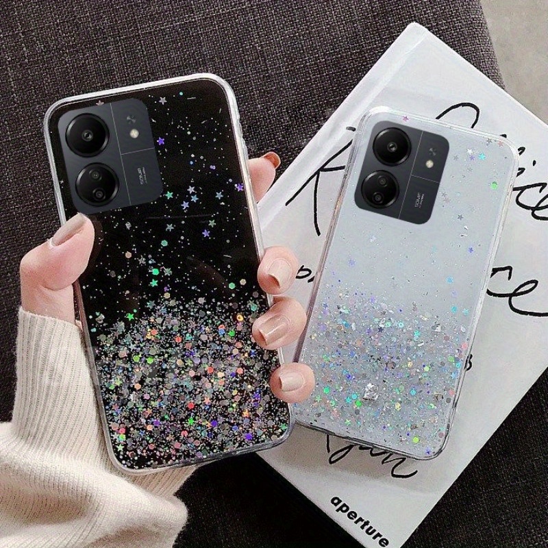 

Glitter Phone Case For Redmi 13c Bling Soft Transparent Back Phone Cover