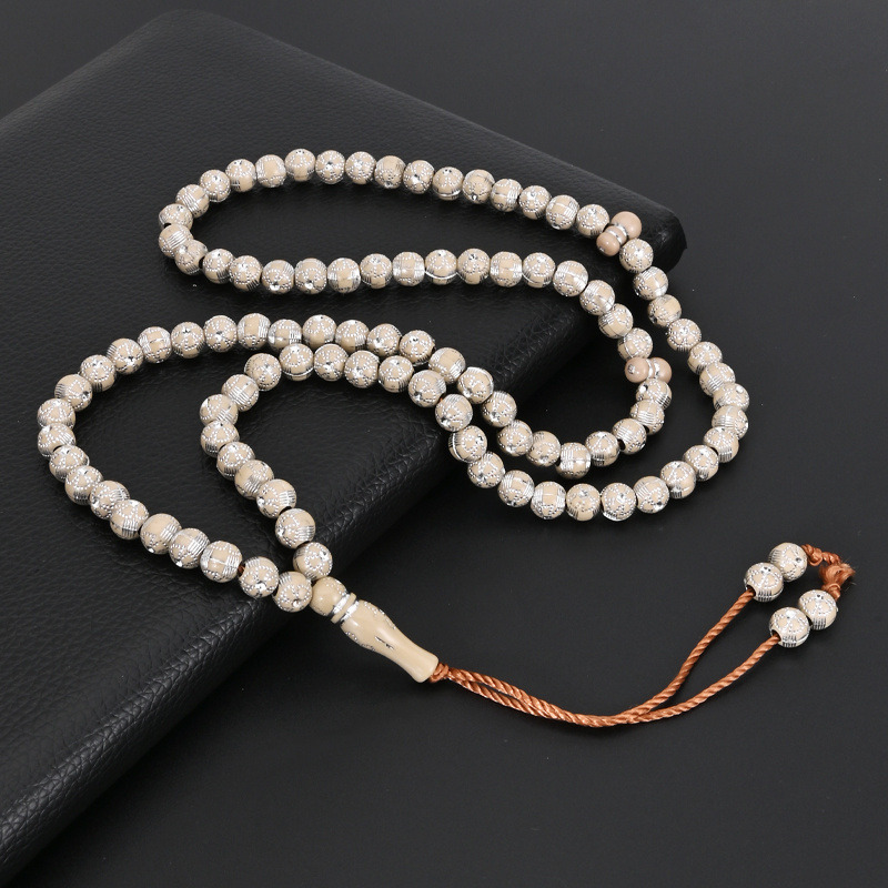 arabic style classic coffee color tasbih bracelet islamic prayer beads rosary middle eastern exotic tasbih meditation jewelry for men and women