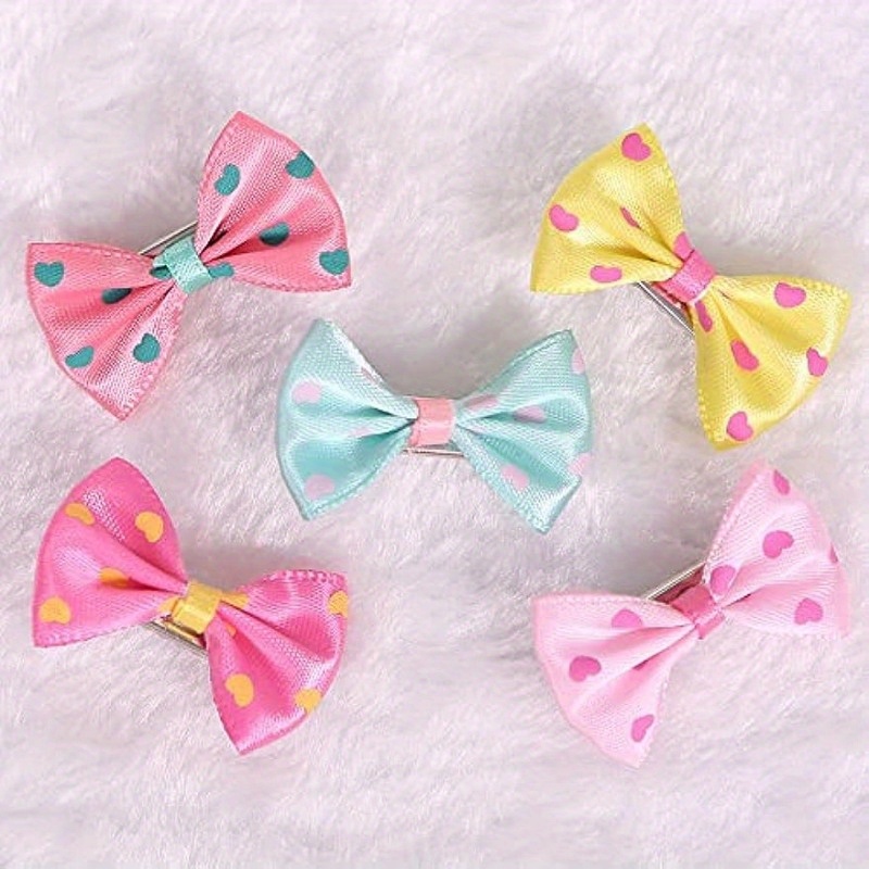 TEMU 5pcs Pet Hairpins, Long-haired Dog Bow Accessories For Pet