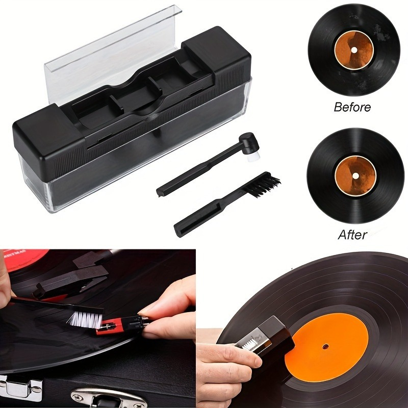 

Enhance & Dust Removal For Turntable Enthusiasts, Premium Vinyl Record Cleaning Kit With Rubber Brush And Detailing Tool, Essential Maintenance For Turntables And Lp Collections