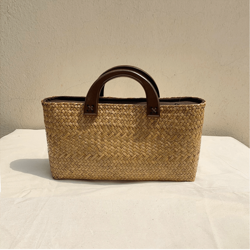 

Classic Small Straw Design Satchel Bag, Classic Versatile Summer Vacation Handbag For Women