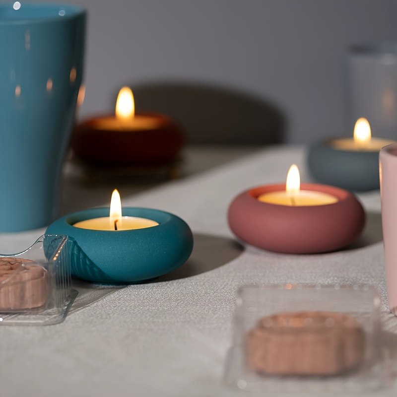 

1pc Circular Cylinder Candle Holder Silicone Mold Circular Resin Mold Diy Cement, Gypsum, Terrazzo, Plaster Ornament Epoxy Resin Decorative Candle Holder Storage Mold