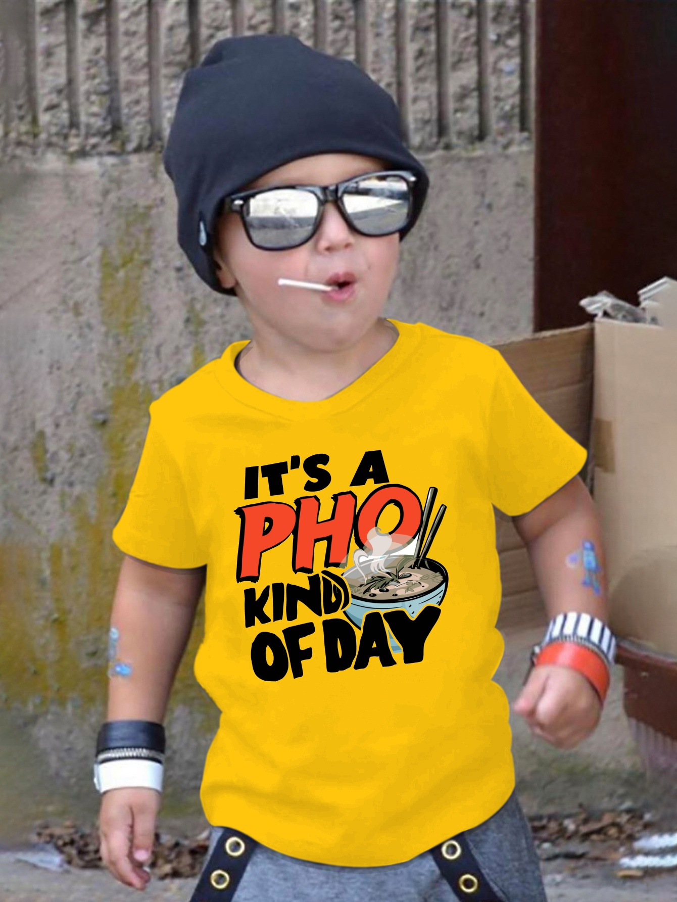 pho print comfy t shirt for boys short sleeve casual top summer outdoor daily wear