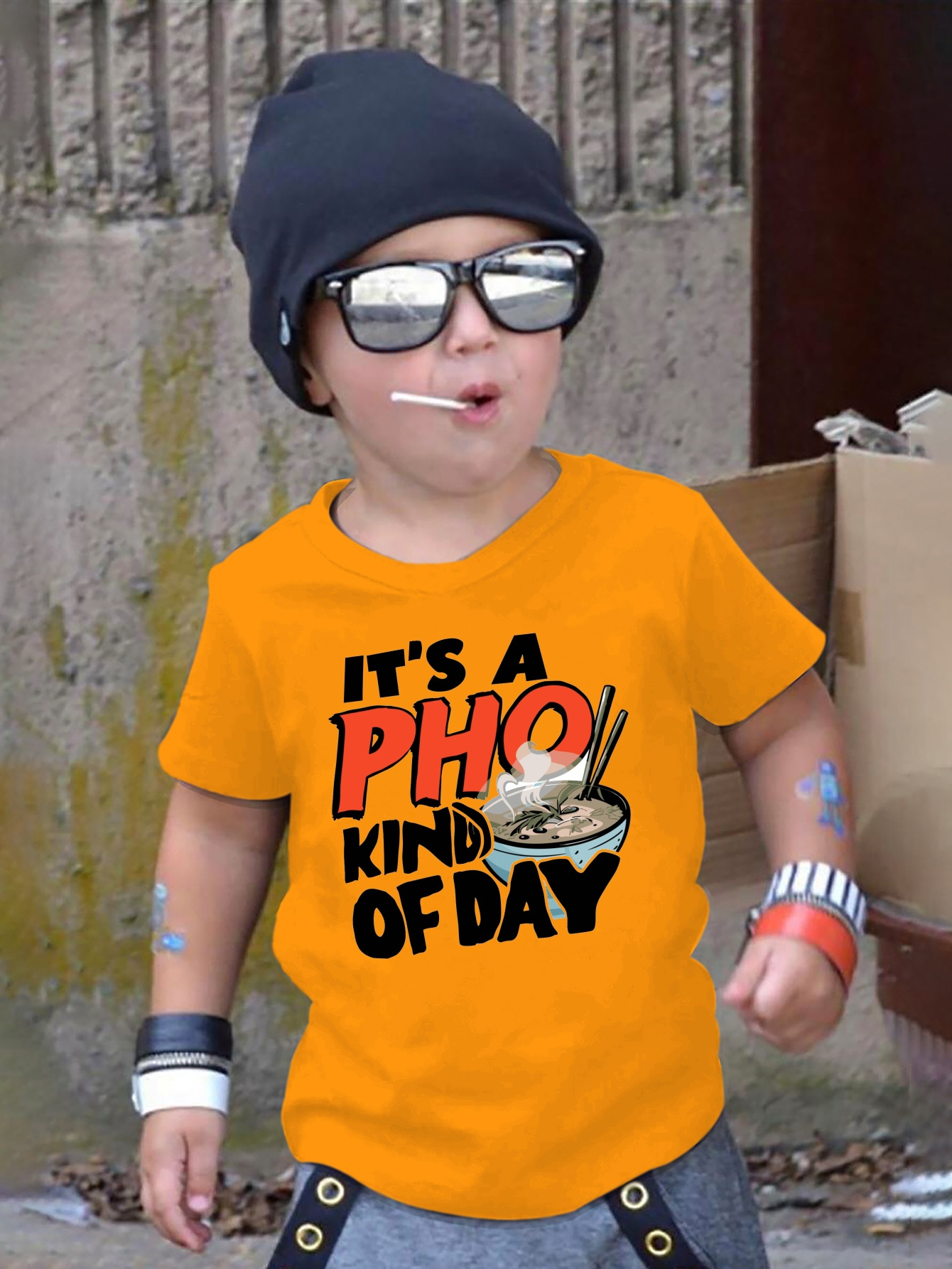 pho print comfy t shirt for boys short sleeve casual top summer outdoor daily wear