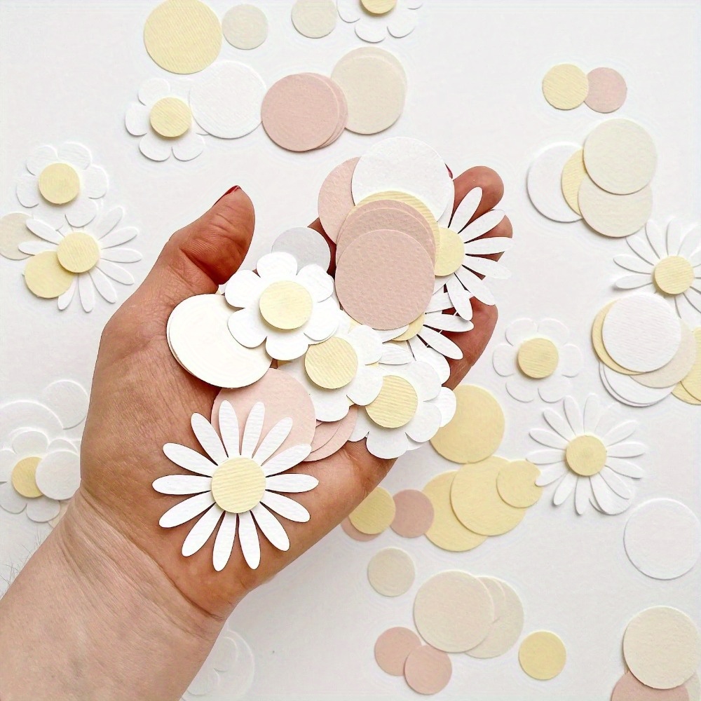 

Set, Sweet Round Daisy Flower Paper Confetti Wedding Flower Table Scatter Baby Shower Birthday Party Gift Box Decorations Supply