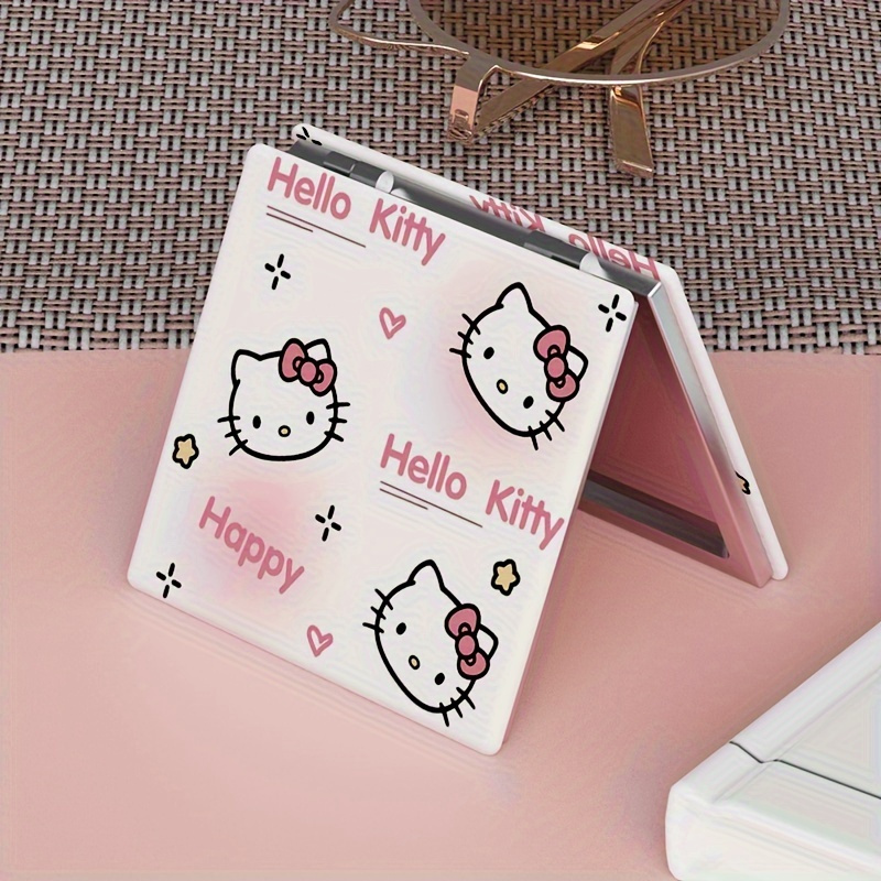 

1pc, Hello Kitty Compact Mirror, Portable Dual Sided Folding Makeup Mirror, Cute & Convenient For On-the-go Beauty, Pocket-size Accessory