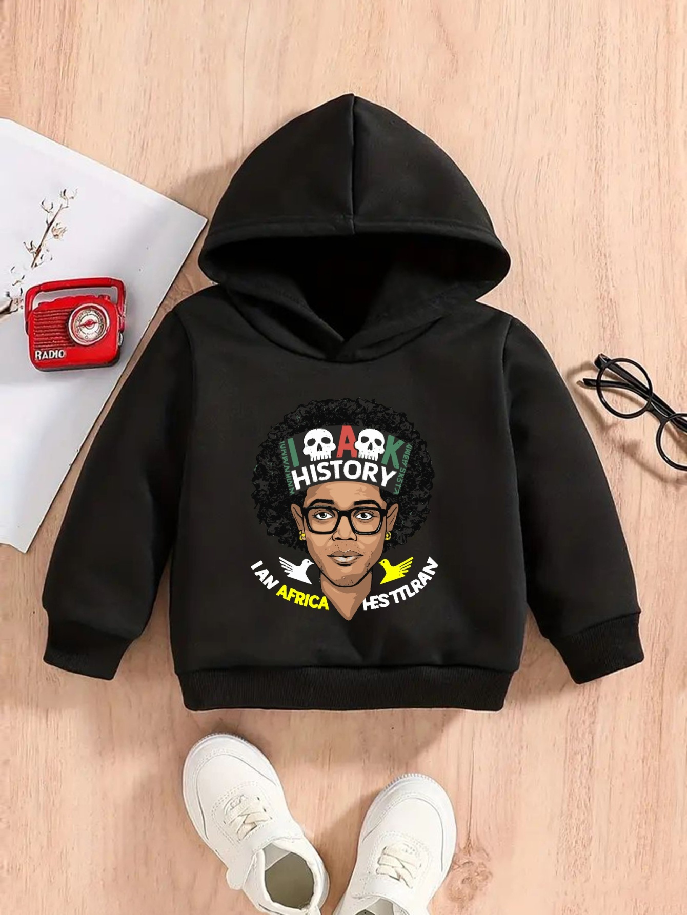 african american print boys fashion hoodie loose fit casual Temu