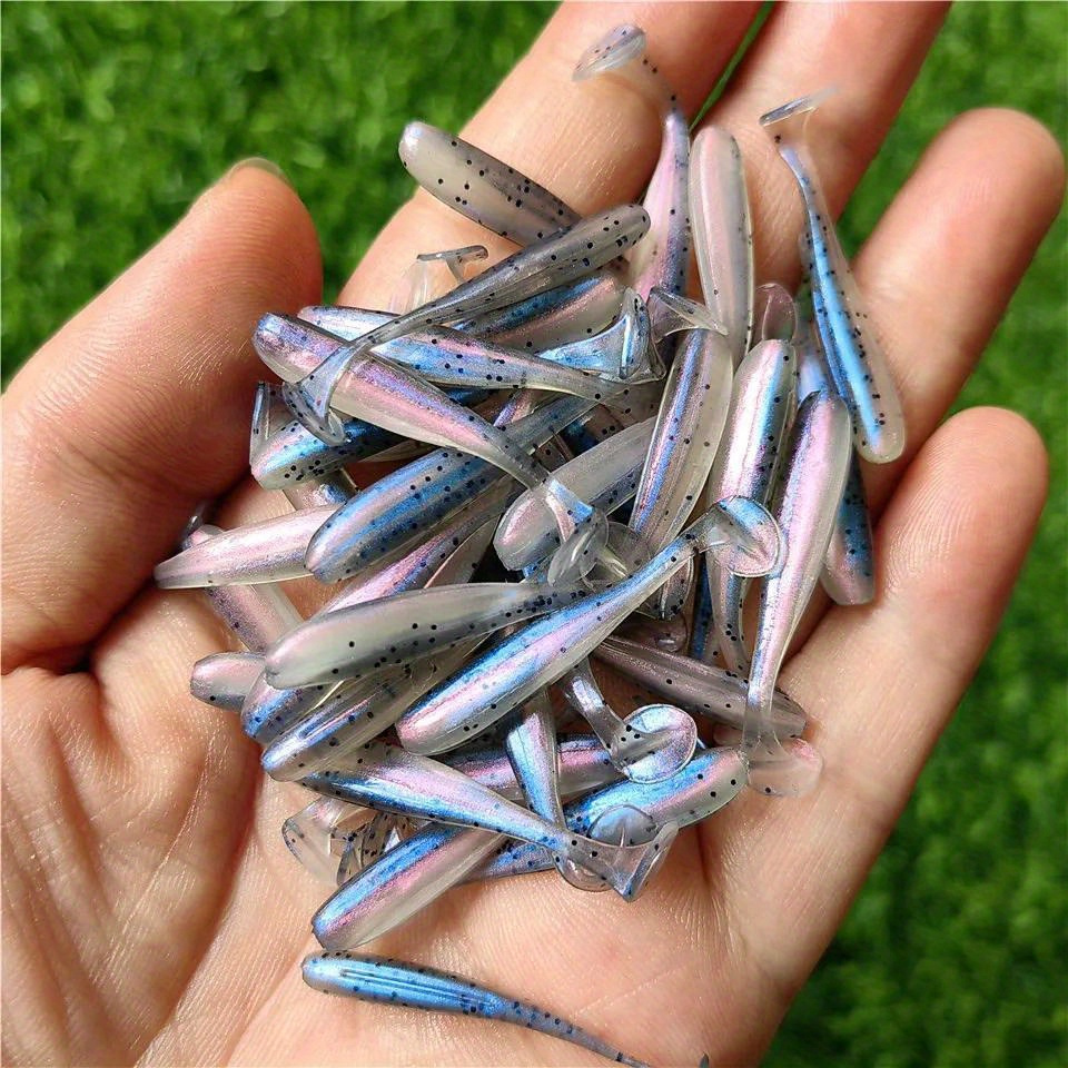 

10pcs Soft Fish Baits, 0.5g/1.57in T-tail Soft Worm, Artificial Lures For Perch And , Fishing Gear